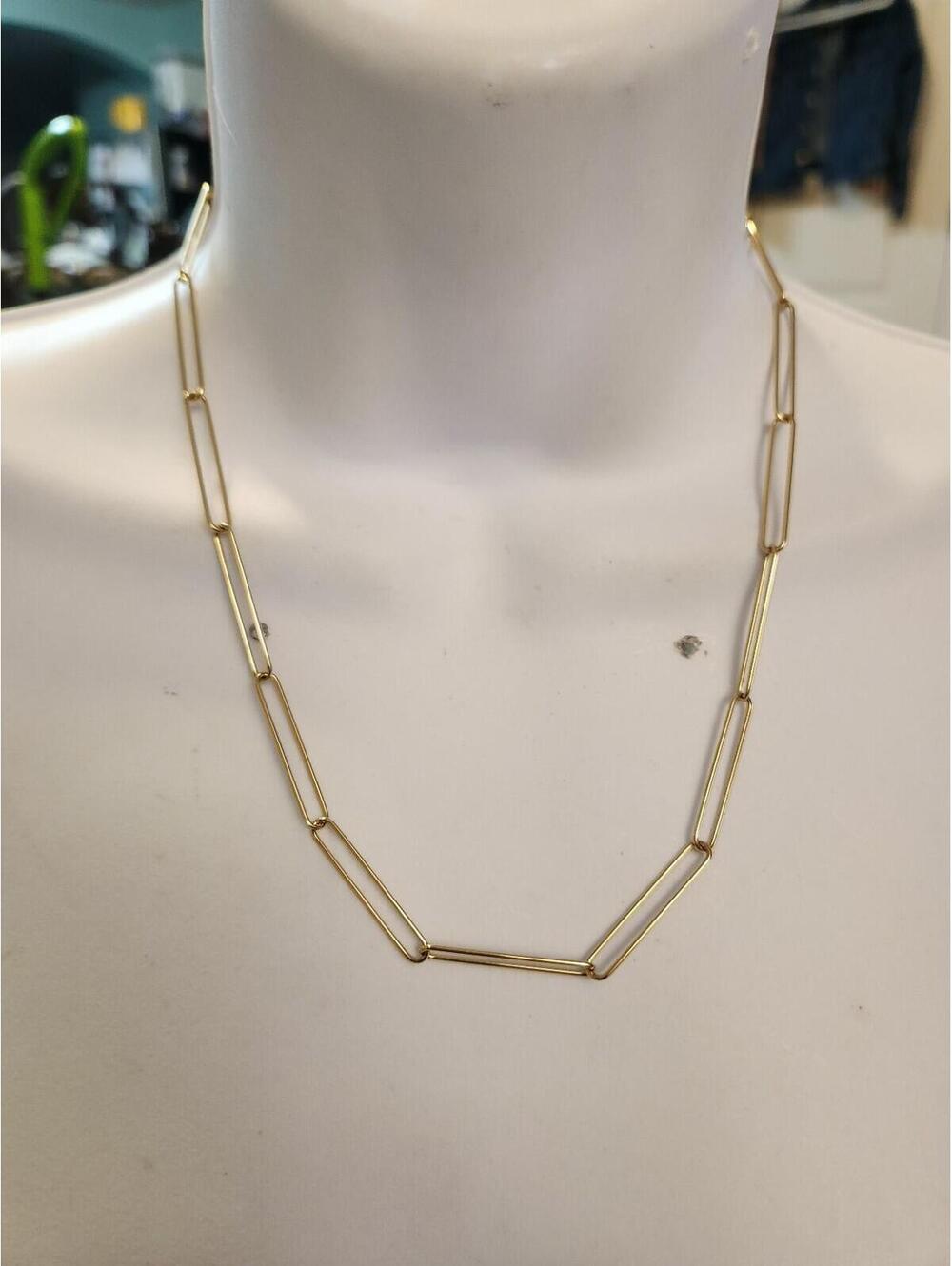 Miranda Frye Erin Paper Clip Necklace 18" Nwt